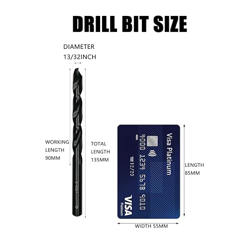13/32inch HSS M35 Cobalt Twist Drill Bits for Metal - size: 13/32inch (5pcs)