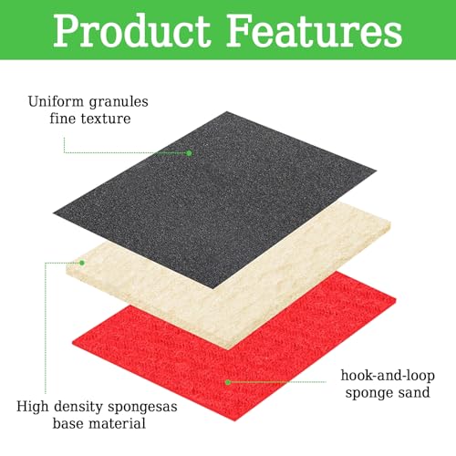 32pcs Sanding Sponge Set, 12 Different Grades of Sanding Block 180-3000Grits, Reusable Wet and Dry 4"x3" Sand Paper for Metal Wood Drywall Walls Stone Automotive Paint Plastic DIY(Variety of Grits)