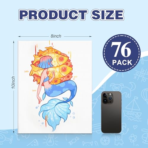 FUMILE Canvas for Painting 8x10, 76 Pack Canvas Boards for Painting Primed Acid Free Canvas Value Pack for Beginners & Artist, Canvas Bulk for Classroom and Painting Parties. - size: 8x10in