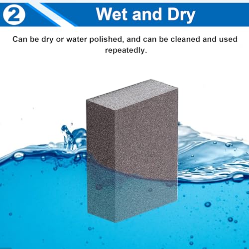 smseace 6Pack Sanding Block 60/120/220 Grit Sandpaper Block Washable and Reusable Sanding Blocks for Wood/Drywall/Metal/Glasses Sanding Block Set Sanding Sponge