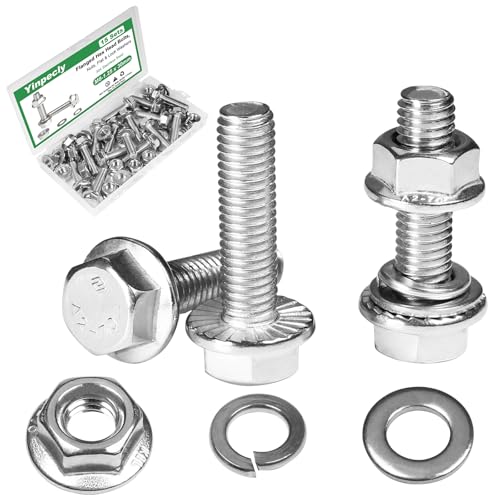 15 Sets M8-1.25 x 30mm Flanged Hex Head Bolts and Nuts Kits - size: M8-1.25 x 30mm
