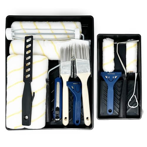 Allgala 16 Piece Ultra Versatile DIY Paint Tool Kit with 9 Inch and 4 Inch Roller Kits - color: 16PC Ultra