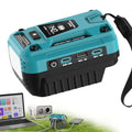 140W Fast Battery Bidirectional Charger Compatible with Makita 18V Battery | Dual USB-C 140W Output, Single USB-A 18W Output, Maximum Output of 280W, 700LM LED Work Light & LED Display (No Battery) - color: Blue
