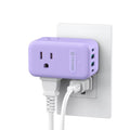 TROND Multi Plug Wall Outlet, 3 AC Outlet Extender with 360 Rotating Plug - color: Purple, size: 3 Prong-1 Pack