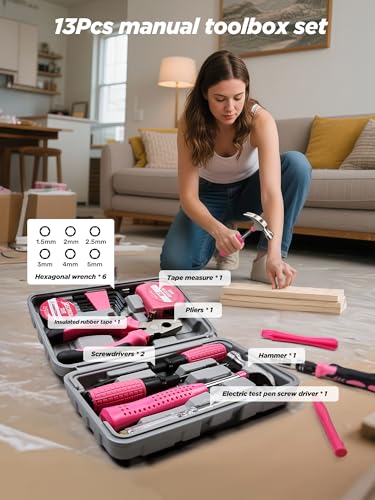 Cordless Drill Set 220 Pcs, 21V Power Drill with Tool Kit, Storage Bag, Electric Drills for Women, Precision Screwdriver set, Magnetic Tool Belt, Hand ToolBox, Drills Brush, Valentine's Day Gifts