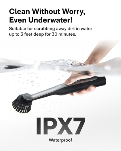 HOTO Wand™ Cordless Spin Scrubber, Electric Grout Brush, 12 Brush Heads