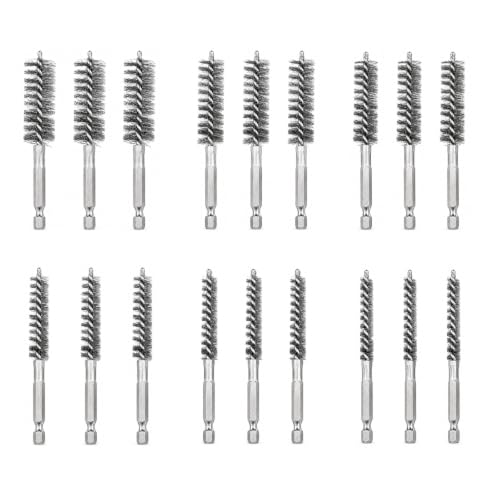 18pcs Wire Bore Brush for Drill Stainless Steel Wire Brush Drill Attachment - size: Stainless Steel