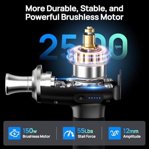 HEYCHY Massage Gun Deep Tissue, Muscle Massager Titanium, Heat and Cold - color: Titanium Alloy Black