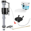 Universal Toilet Flusher Replacement Kit, Fill Valve, 2-Inch Flapper, Toilet Handle Lever, Adjustable, Quiet, Easy to Install, Complete Toilet Parts Inside Tank Kit (Black, 1-Pack) - color: Black