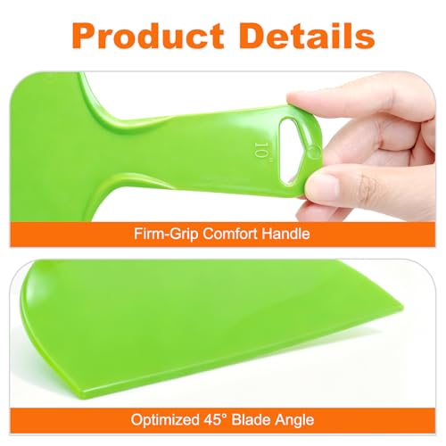 10" Putty Knife 3- Pack Flexible Plastic Drywall Scraper Green