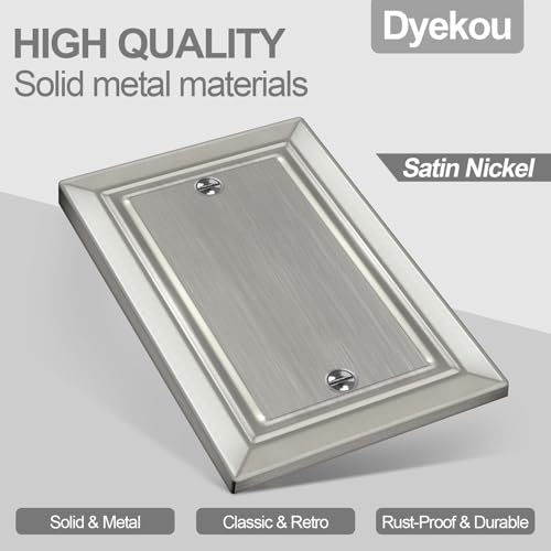 Metal Wall Plate for Electrical Outlets, Applicable to Single Blank, 4 Pack - size: single Blank