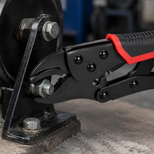 2pcs Locking Pliers Set, 7 Inch Curved Jaw Locking Pliers with Anti-slip Handle Heavy Carbon Steel Vice Grip for Clamping Twisting Welding (2pcs) - size: 7 Inch 2pcs