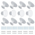 White Cabinet Knobs 1.18" Diameter, 12 Pcs - color: White, size: 12 Pack