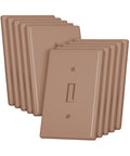 Bates- Light Switch Plates, 10 Pack, Mocha Brown, Light Switch Cover Plate, Single Switch Plate Cover - color: Mocha Brown, size: 10 Pack, Standard-Size