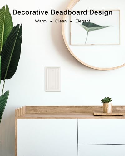 2-Pack Classic Beadboard Natural Bamboo Fiber Single Blank Wall Plate - color: Light Almond, size: 1 Blank 2PK