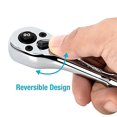 DURATECH 1/4-Inch Drive Ratchet, 90-Tooth Quick-release Ratchet Wrench, Reversible, Cr-V Made, Full Polished, Stocking Stuffers for Men Women Gifts for Men Gifts for Women (Pack of 2) - size: 1/4"(Polished) (Pack of 2)