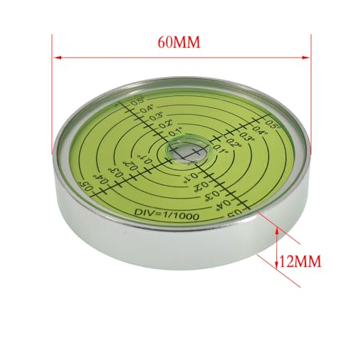 Aluminum alloy high-precision universal horizontal level instrument bubble level tool circle 2.4 inches 60mm (3 points silver green (magnetic)) - color: 3 Points Silver Green (Magnetic)