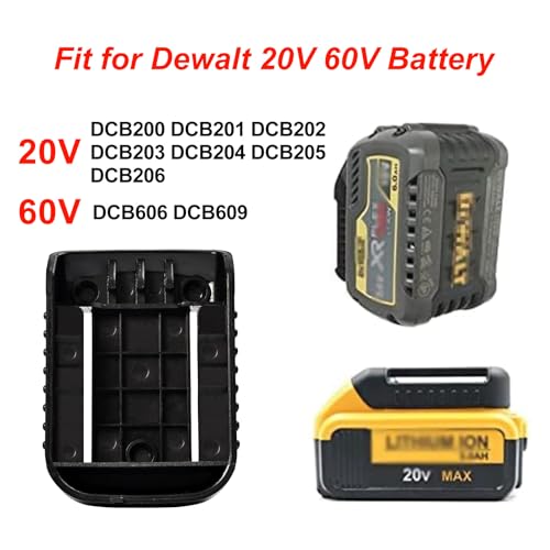 20pas Tool Holders and Battery Holder for Dewalt 20v Wall Mount Hanger Battery Drill Tool Storage Shelf for Milwaukee M18 (Black) - color: Black