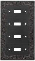 Amerelle 43T4VB English Garden Wallplate, 4 Toggle, Cast Metal, Aged Bronze, 1-Pack - color: Aged Bronze, size: 4 Toggle