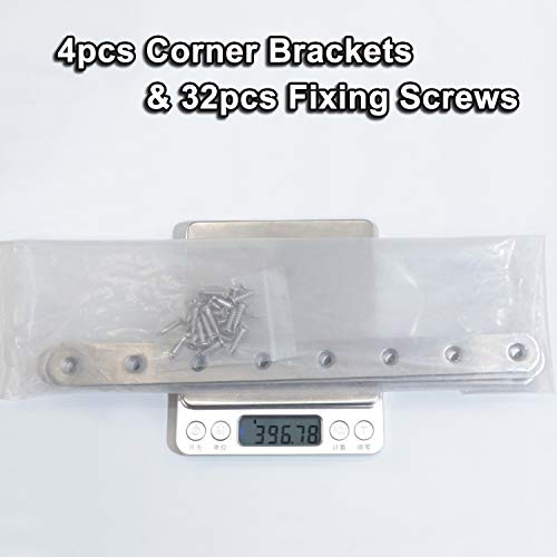 4 Pcs 9.7" Stainless Steel Flat Brackets, Mending Plates with 32PCS Screws