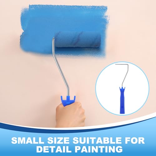 Leumoi 48 Pcs 4 Inch Mini Paint Roller Frame Threaded Grip Handle, Blue - color: Blue