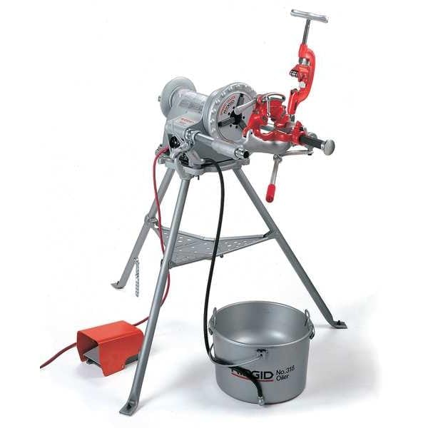 RIDGID 15682 Model 300 Power Drive Complete, 38 RPM Pipe Threading Machine with 1/2-Inch to 3/4-Inch, 1-Inch to 2-Inch Universal Alloy Threading Die Heads, Oiler