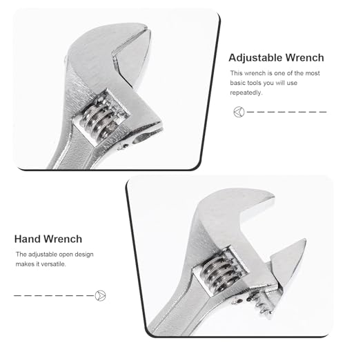 Mini Adjustable Wrench 4 Inch and 2.5 Inch, Black Spanner With Chain Hand Knurl Tool for Repair Maintenance Automotive Car