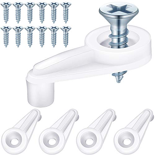 Blulu 50 Pack Glass Retainer Clips with Screws - color: White with Silver Screw
