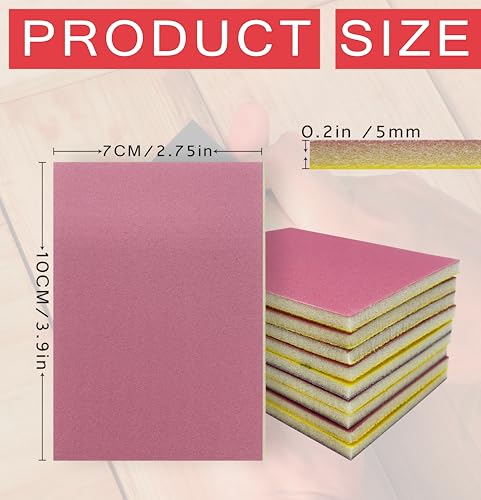 25Pcs Sanding Sponge Set, Reusable 3×4 Inch Wet Dry Foam Sanding Blocks for Wood, Furniture, Metal & Drywall (180-800 Grit Set)