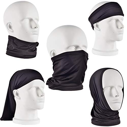 4 PCS UV Protection Neck Gaiter Mask，Breathable Summer Cooling Face Cover - color: 4pcs Black,black,black,black