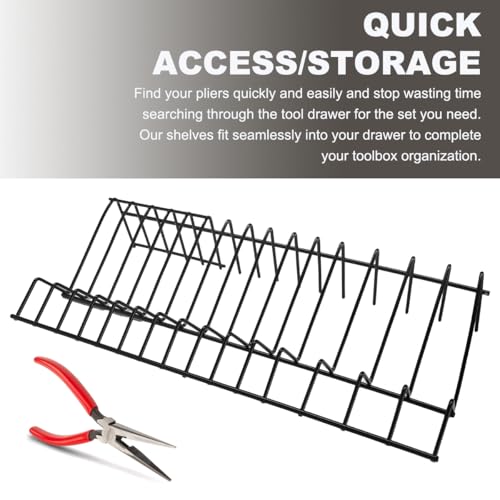 Wevdn 2 PCS Plier Organizer Drawer Storage Rack for 30 Pliers, Metal Plier Wrench Cutter Organizer for Tool Box Drawer, Tool Box Storage Organization Holder, Car Accessories