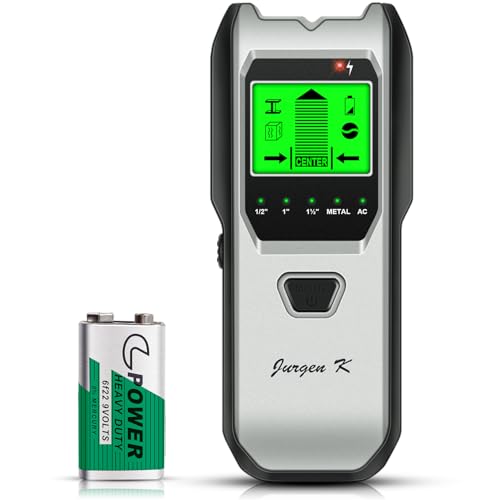 Stud Finder Wall Scanner, 5 in 1 Multifunction Stud Locator with Upgraded Smart Sensor, HD LCD Display and Audio Alarm for The Center & Edge of Metal, Studs, AC Wire, and Pipe Detection (Gainsboro) - color: Gainsboro