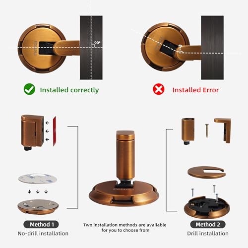 PANALI Magnetic Door Stopper, Windproof Door Stop, 1 Pack - color: Brown Bronze