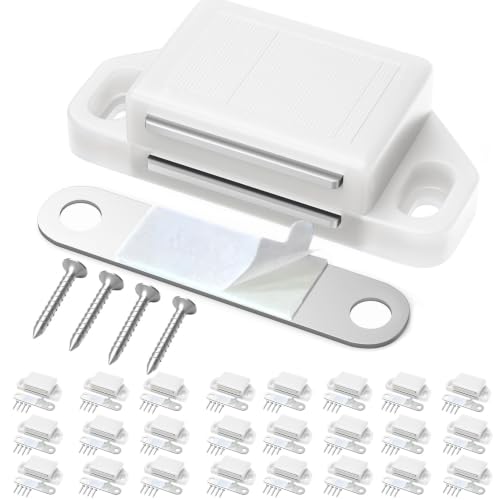 Tonitrui Cabinet Magnetic Catch Door Latch 25LB for Kitchen Drawer Magnets to Stay Closed Magnetic Catch Closet for Drawer（White 24 Pack） - color: White, size: 24 Pack