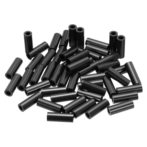 PATIKIL 120Pcs ABS Spacers 4mm ID, 7mm OD, 20mm Height Plastic Round Stud Spacer Black Nylon Washers Nut Unthreaded Rubber for M4 Screws Bolts Barrel - size: 4mm ID, 7mm OD, 20mm Height