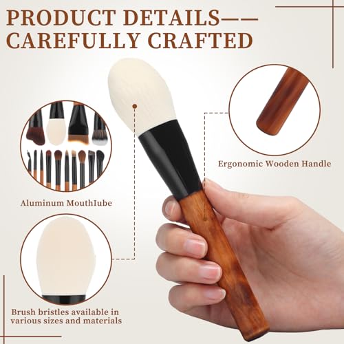 Singhoow 14 Pcs Dust Brush Model Cleaning Brushes Kit with Storage Bag Soft Dusting Brush Wooden Handle for Models Figures Statues Collectibles Craft