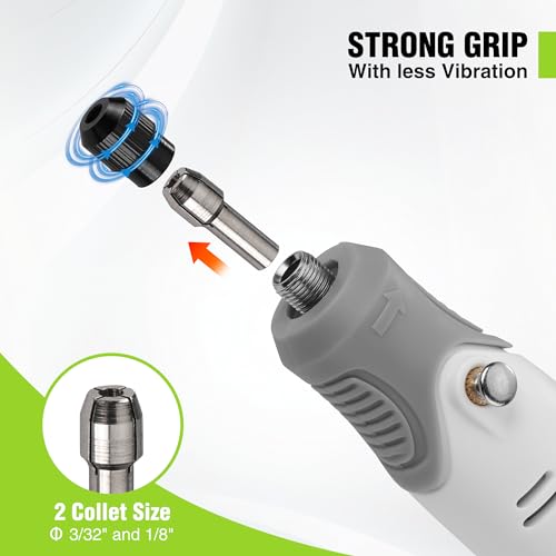 WORKPRO Mini Rotary Tool Kit, 3-Speed DIY Engraving, Carving & Cutting - color: White