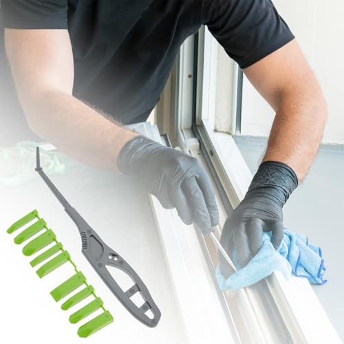 QWORK Caulking Tool Kit, Silicone Finishing Tools with 9 Interchangeable Pads for Tight Areas