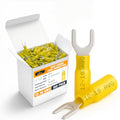 ALBO Heat Shrink Crimp Connectors (Fork 150pcs Yellow #10 AWG 12-10) - color: Fork 150pcs Yellow #10 AWG 12-10