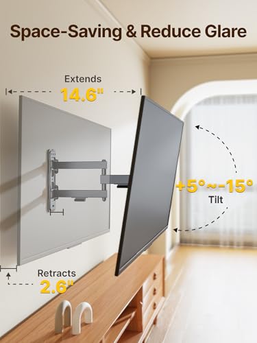 monTEK Full Motion Small TV Wall Mount for 13-43 Inch TVs up to 44 lb - size: 13"-43" Full Motion