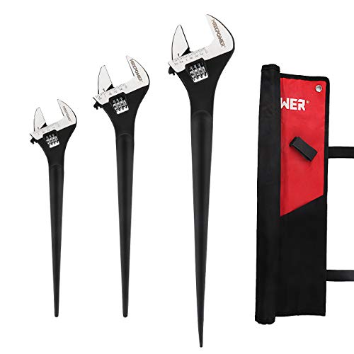 MAXPOWER 10" 12" 16" Spud Wrench Set, Tapered Handle for Hole Alignment - size: 10 in. + 12 in. + 16 in. / 3Pcs