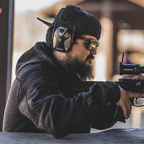 Caldwell E-Max Pro Electronic Hearing Protection Earmuffs Sound Amplification, Low Profile, for Range Shooting, Hunting - style: Pro-gray