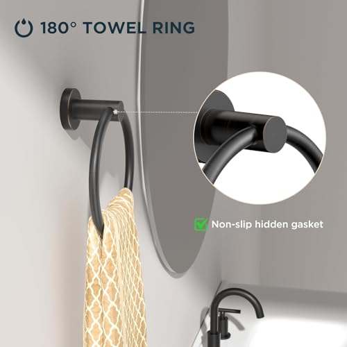 FORIOUS Toilet Paper Holder and Towel Ring Set, Bathroom Accessories Set - color: Oil Rubbed Bronze