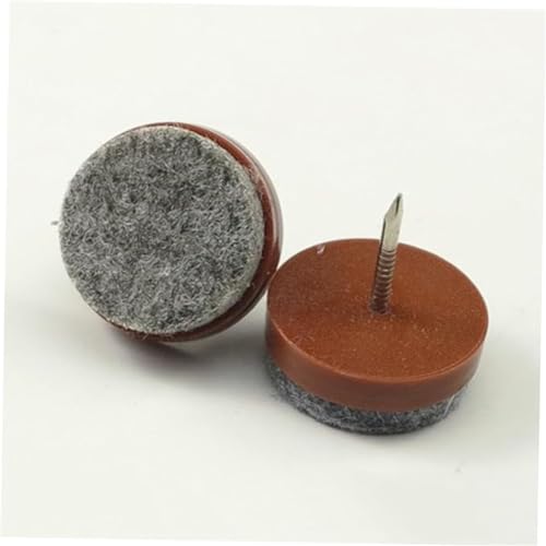 Nailed to The Felt mat 12 PCS - 24 mm/0.95 inch Felt Furniture Pads - Brown. Chair Leg Floor Protectors - Nail in Furniture Pads for Furniture Legs - The Best Felt Chair Pads for Hardwood Floors
