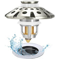 AzWzz Bathroom Sink Drain Strainer, 3 in 1 Pop Up Bathroom Sink Stopper - color: Brushed Nickel
