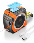 2-in-1 Digital Laser Tape Measure: 197ft & 16ft Professional Accurate Tape Measuring Tool, Ft/Ft+in/in/M, Pythagorean, Area, Volume Rechargeable Laser Measure for Construction DIY Woodworker