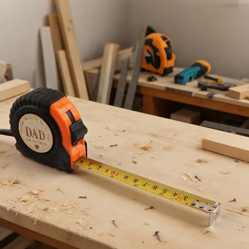 Engraved 25FT Tape Measure Genuine Leather Tool Gift for Dad or Father-in-Law Father’s Day & Birthday Gifts from Daughter or Son