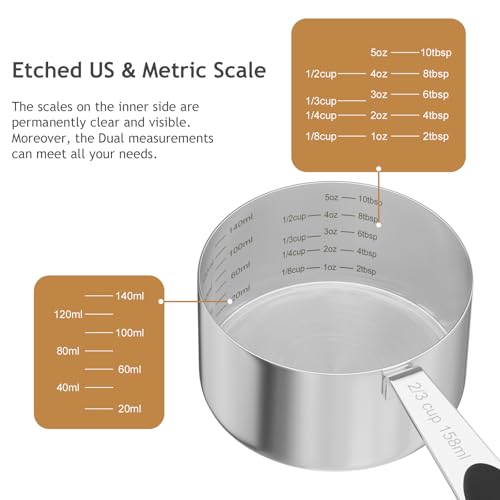 1PCS 2/3CUP(158ml) Dog Cat Food Scoop, Measuring Cup with Inner Scale - size: 2/3 cup