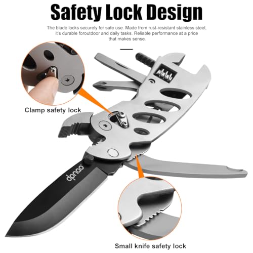 Multitool Wrench With 7 Tools/Pliers/Wire Cutter/Flat Screwdriver/Phillips Screwdriver/Portable Folding Multifunctional Adjustable Multi Purpose Stainless Steel Tool