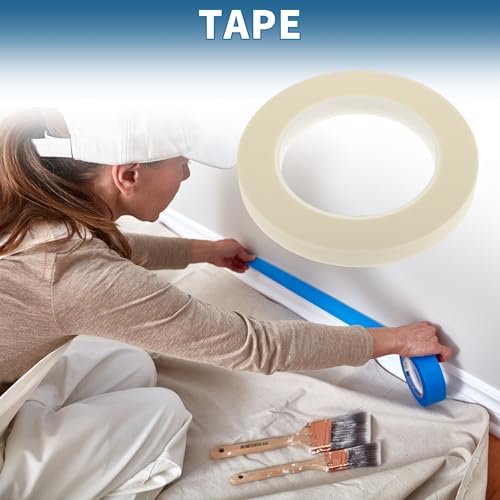 Painters Tape Easy Removal 0.5 Inches x 52.5 Yards White - color: White, size: 0.5 Inches x 52.5 Yards